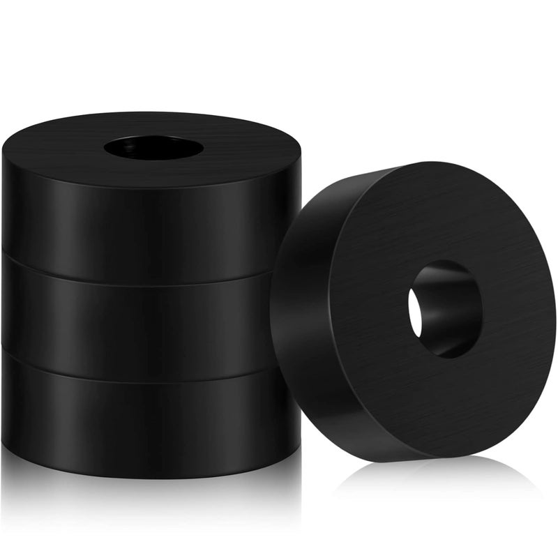 Fabbay Multi Purpose Rubber Spacer 1 OD x 3/8 ID x 1/2 Inch Thickness Black Round Rubber Washers Anti Vibration Bushings Spacers Washers for Home and Car Accessories(4 Pcs) - Image 1